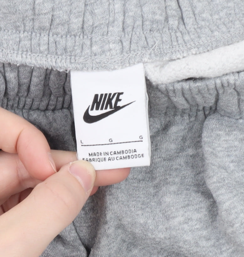 Nike Men's Grey Cargo Sweatpants L Regular Fit Cotton Blend