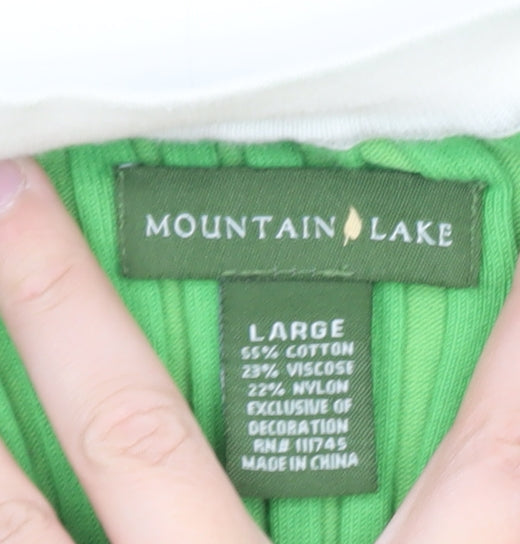 Mountain Lake Women Green Knit Sleeveless Tank Top Size L