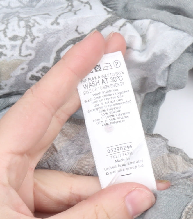 Marks & Spencer Per Una Women’s Grey Floral Tunic Blouse Size 16