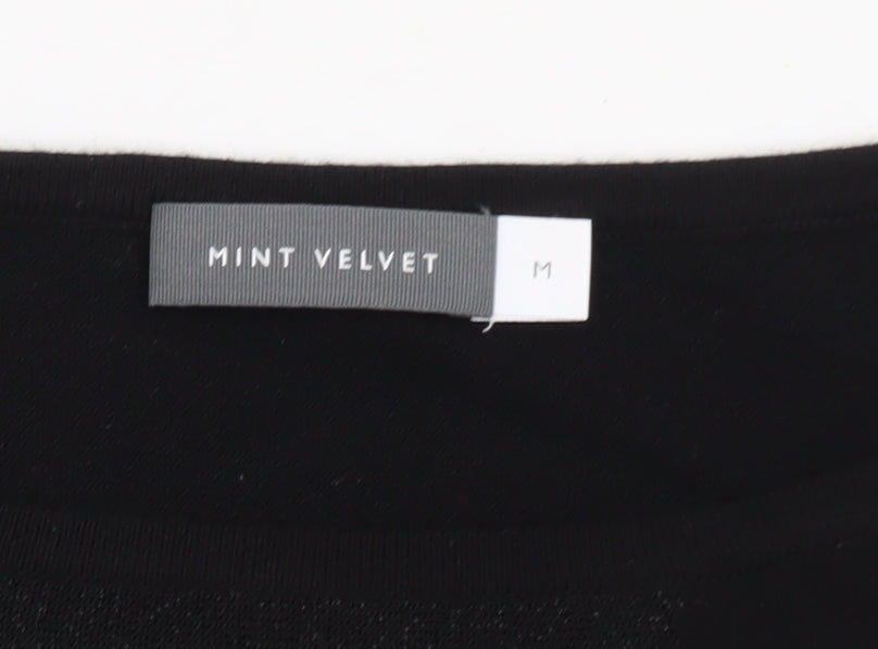 Mint Velvet Women's Black Boat Neck Knit Jumper Size M