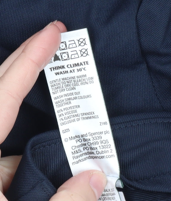 Marks and Spencer Men's Blue 42in Regular Fit Dress Pants