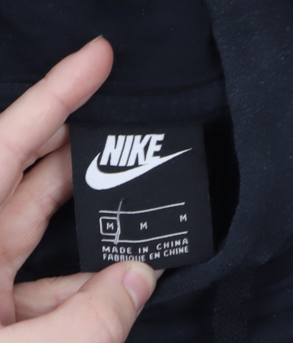 Nike Men's Black Pullover Hoodie M Regular Fit Logo Fleece Sweatshirt