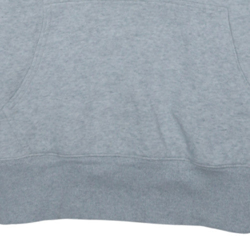 Adidas Women Grey Pullover Hoodie Size 8 Classic Logo Sweatshirt