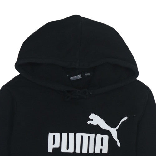 Puma Womens Black Hoodie UK 12 Pullover Logo Sweatshirt