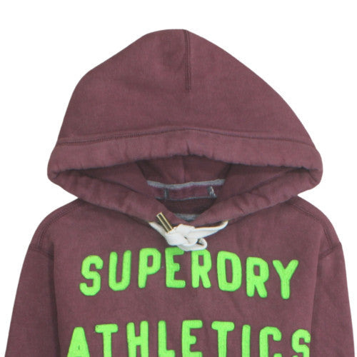 Superdry Men's Brown Small Pullover Hoodie with Logo Print