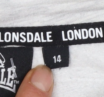 Lonsdale London Women's Grey Pullover Hoodie Size 14
