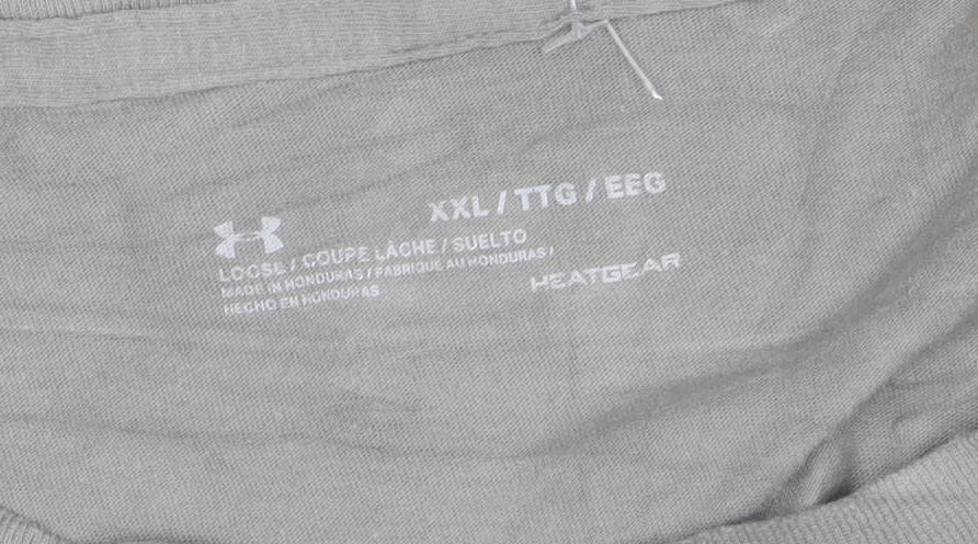 Under Armour Mens Grey 2XL HeatGear Sports T-Shirt Short Sleeve