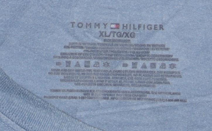Tommy Hilfiger Men Blue XL Crew Neck Cotton T-Shirt