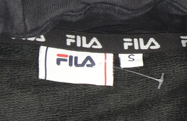Fila Men's Black Hoodie Small Pullover Logo Cotton Blend Sportswear