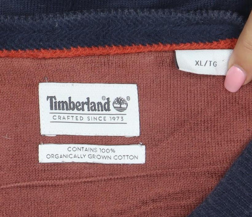 Timberland Men's Blue XL Cotton Crew Neck Pullover Jumper