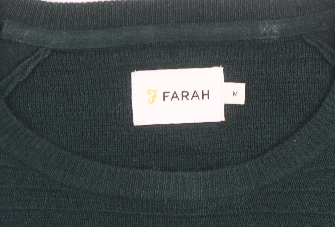 Farah Men’s Green Cotton Crew Neck Pullover Jumper Size M
