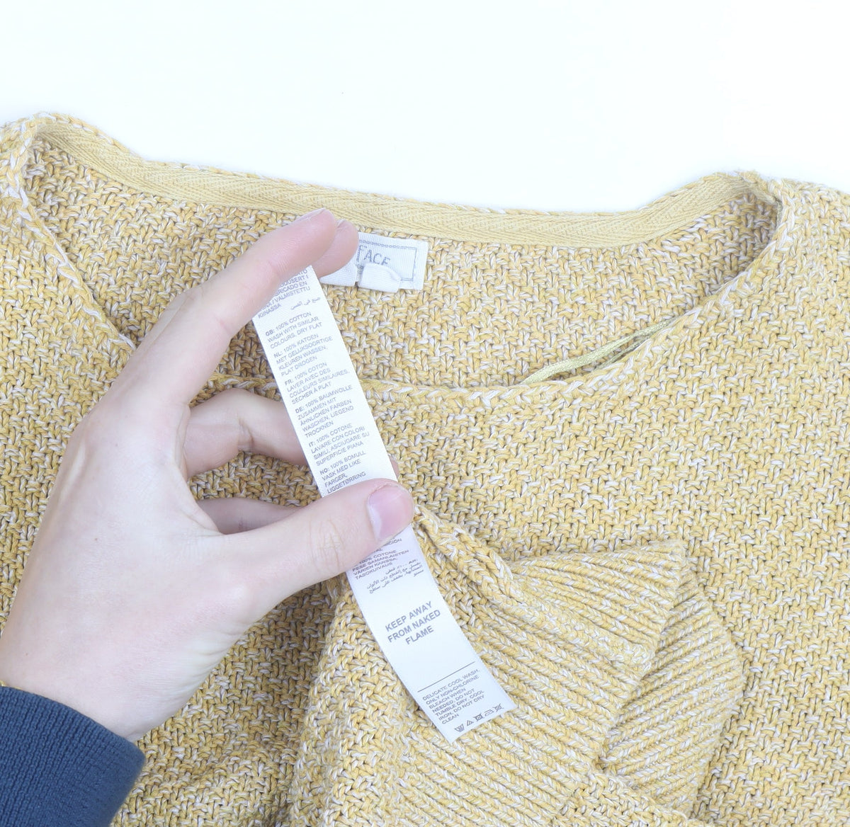 FatFace Women's Yellow Scoop Neck Knit Jumper Size M