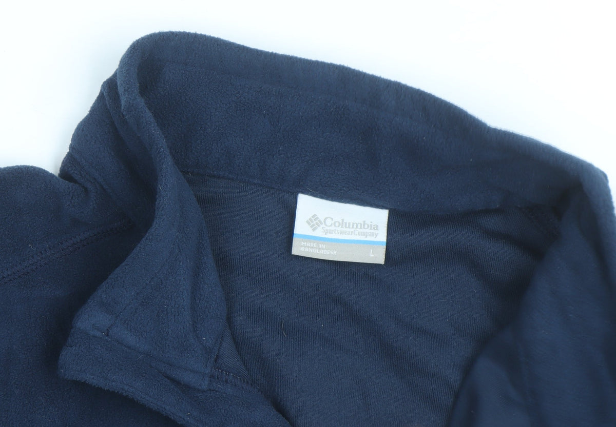 Columbia Mens Blue Fleece 1/4 Zip Pullover Sweatshirt Size L