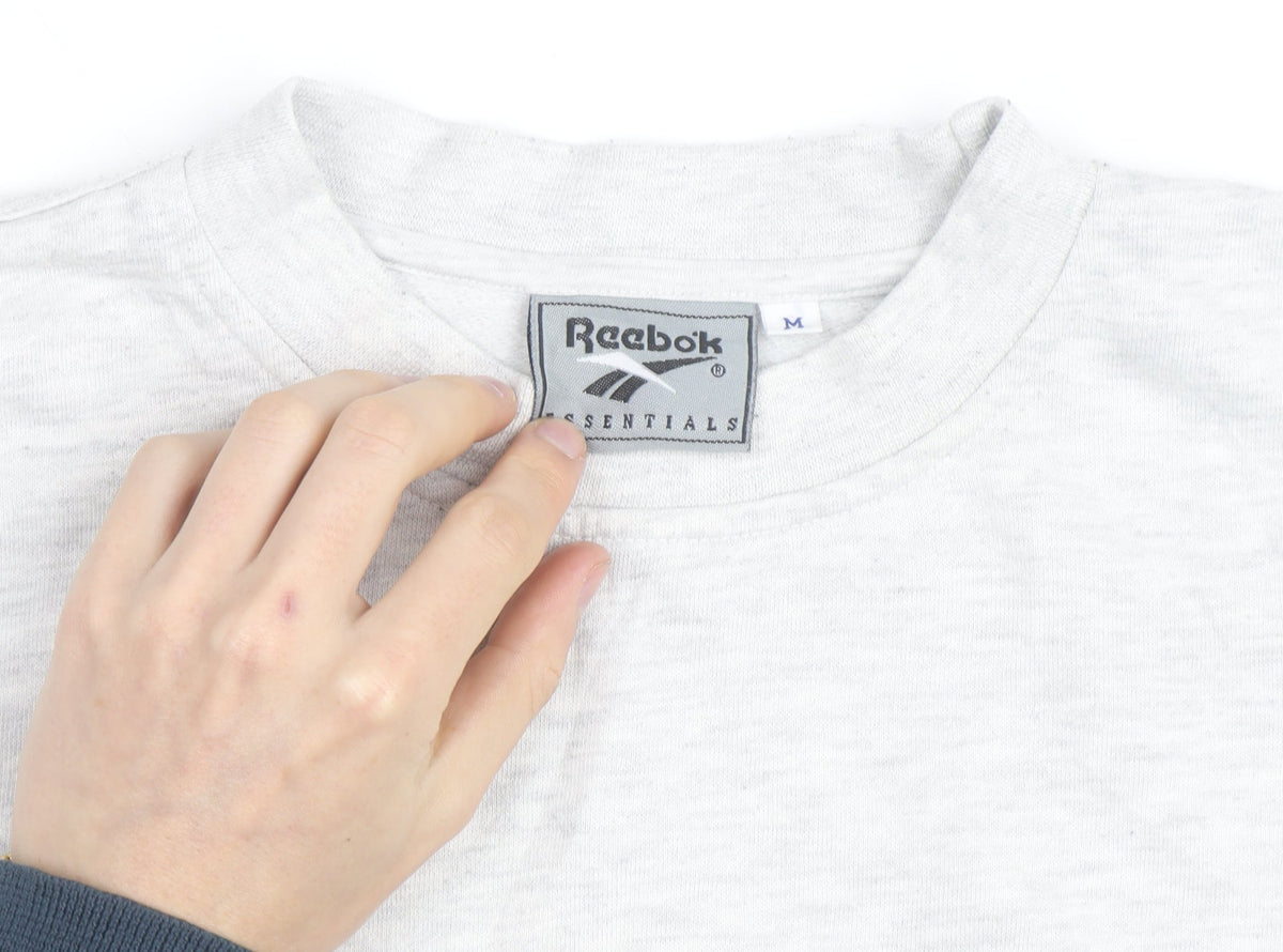 Reebok Men's Grey Pullover Sweatshirt M Regular Fit Crew Neck