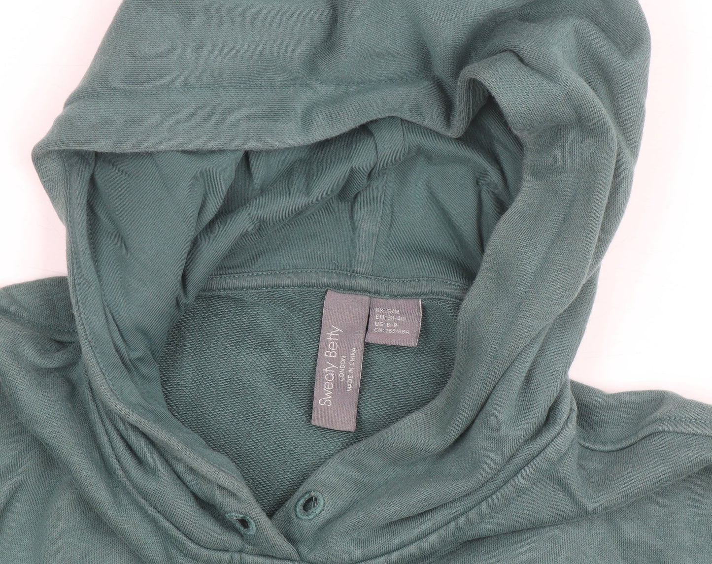 Sweaty Betty Unisex Green S Pullover Hoodie Cotton Blend