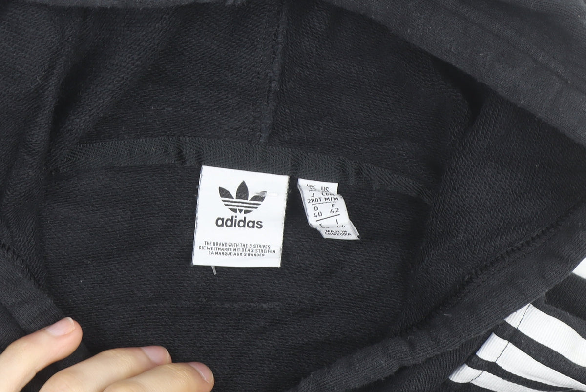 Adidas Women’s Black Cropped Hoodie Size 14 Logo Hooded Pullover