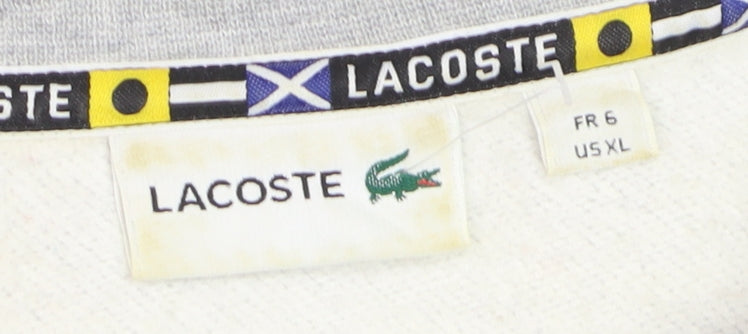 Lacoste Men's Grey XL Crew Neck Sailing Graphic Sweatshirt