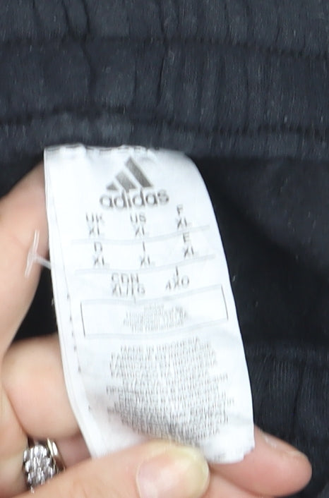 Adidas Mens Black XL Jogger Trousers Elastic Waist Activewear