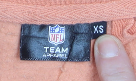 NFL Team Apparel Mens Orange XS Pullover Sweatshirt Crew Neck Browns Logo