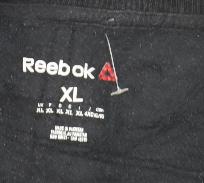 Reebok Men’s Black XL Pullover Sweatshirt Crew Neck Fleece