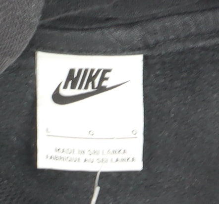Nike Men’s Black Pullover Hoodie L Regular Fit Fleece Sportswear