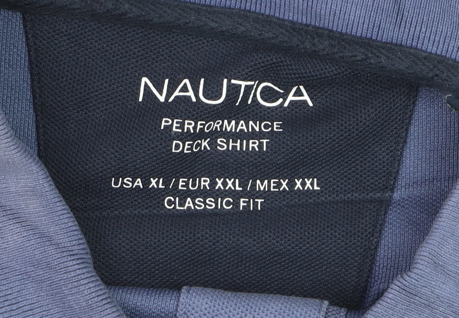 Nautica Men's Blue Classic Fit Performance Polo Shirt XL