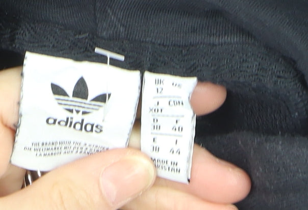 Adidas Mens Black XL Pullover Hoodie with Logo Graphic Print