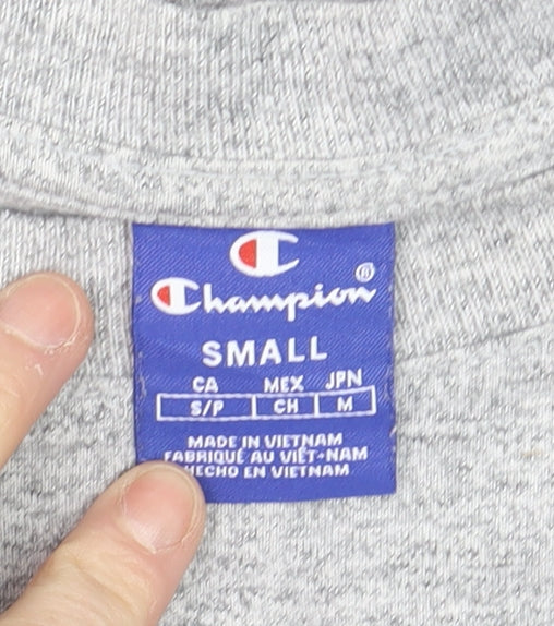 Champion Men's Grey Small Pullover Sweatshirt with Logo