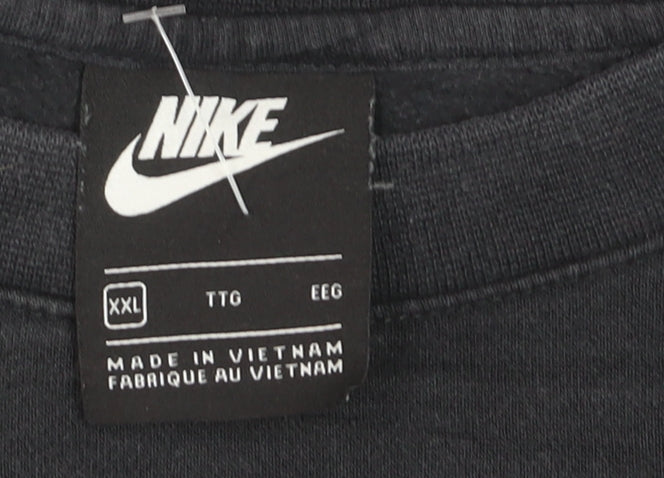 Nike Men's Black 2XL Pullover Crew Neck Fleece Sweatshirt