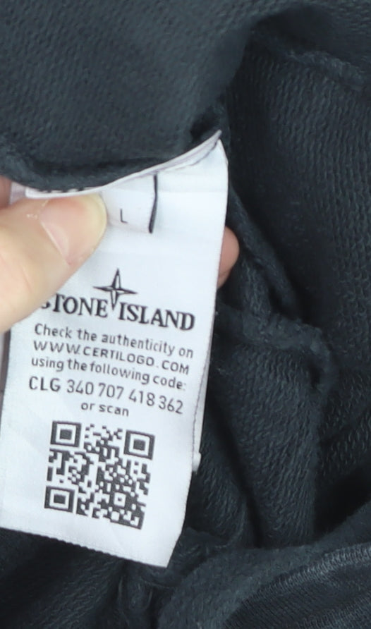 Stone Island Men's Black Cargo Jersey Shorts L Elastic Waist