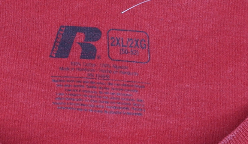 Russell Athletic Men's Red Georgia 2XL Graphic Print T-Shirt