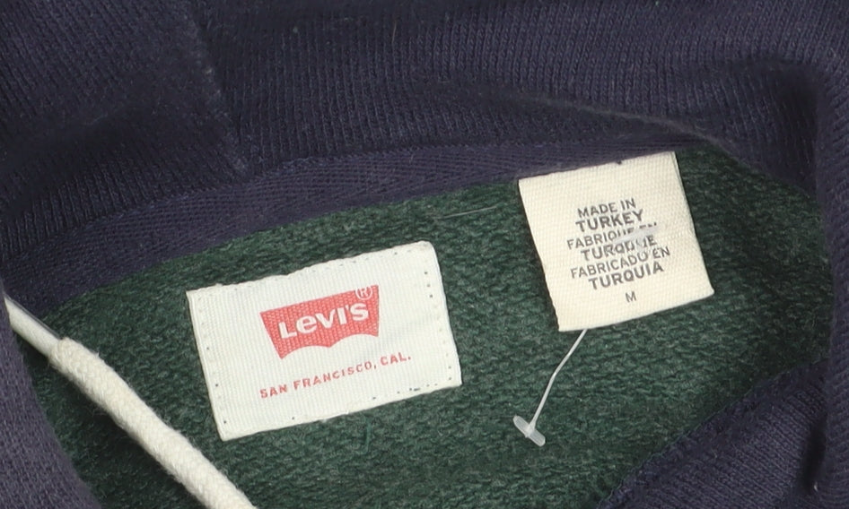 Levi's Men's Green Pullover Hoodie M Hooded Graphic Logo Sweatshirt