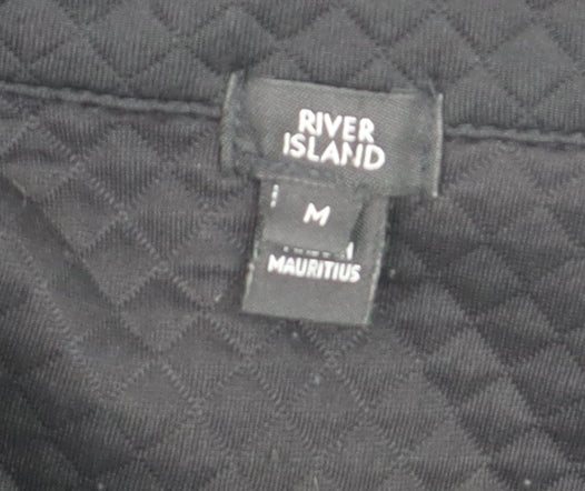 River Island Women's Black Button-Up Long Sleeve Shirt M