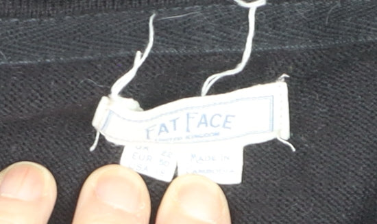 FatFace Women Black Wool Blend Crew Neck Jumper Size 20