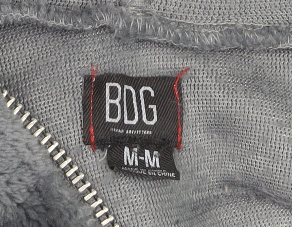 BDG Women’s Grey Cropped Fleece Hoodie Jacket Size M