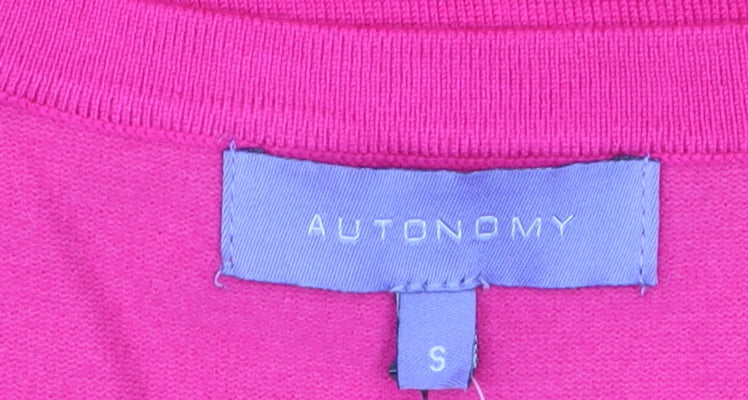 Autonomy Women's Pink Beaded Crew Neck 3/4 Sleeve Jumper Size S