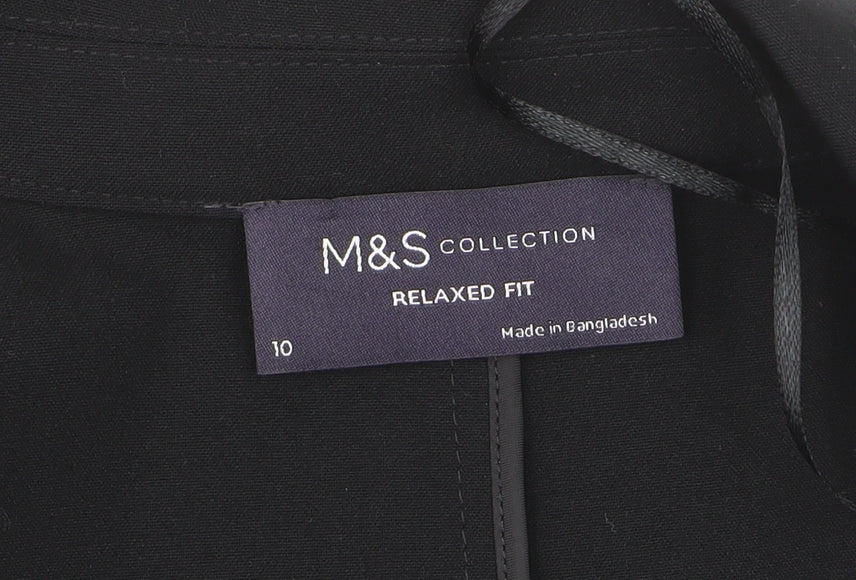 Marks & Spencer Women’s Black Relaxed Fit Blazer Size 10