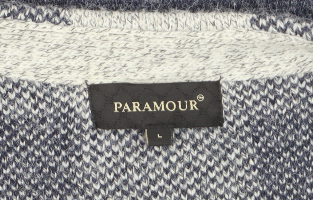 Paramour Women's Grey Check Knit Longline Cardigan Size L