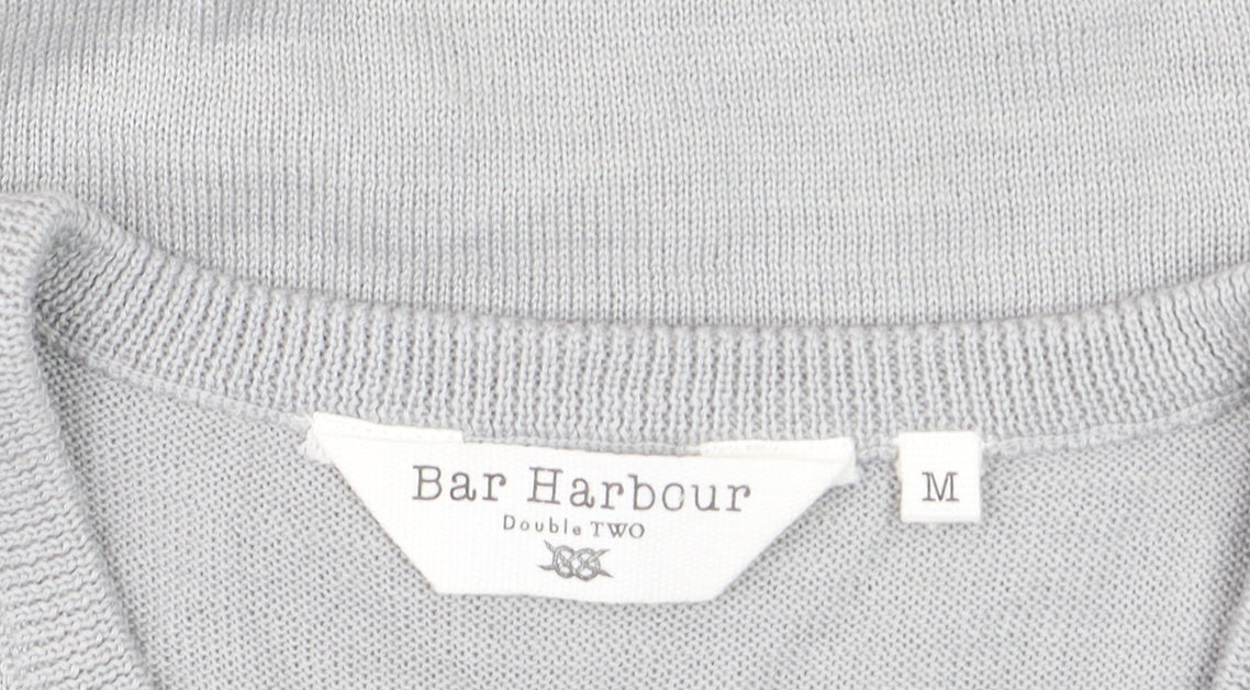 Bar Harbour Men’s Grey V-Neck Sleeveless Merino Wool Blend Vest M