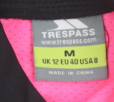 Trespass Womens Black Pink 1/4 Zip Long Sleeve Active Pullover UK 12
