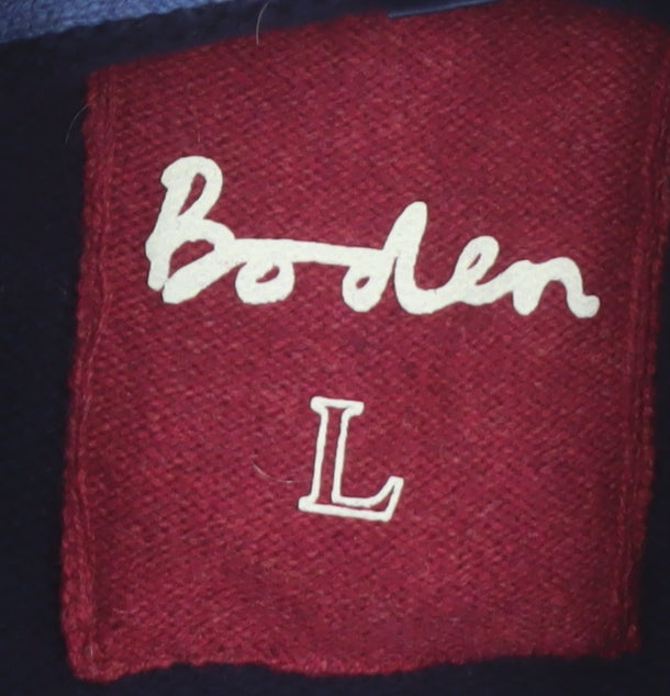 Boden Men's Blue Lambswool Shawl Neck Jumper Size L