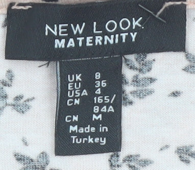 New Look Maternity Beige Floral Wrap Long Sleeve Top UK 8