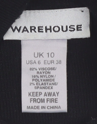 Warehouse Women’s Black Roll Neck Long Sleeve Knit Jumper Size 10