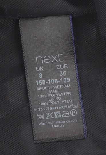 Next Women's Black Shawl Lapel Belted Blazer Jacket Size 8
