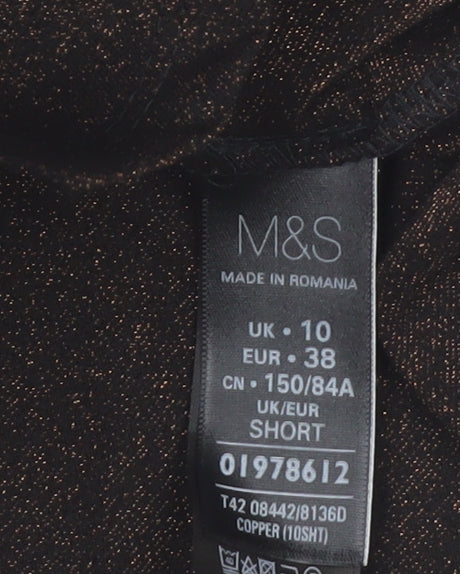 Marks & Spencer Women Brown Sheath Knee Length Dress Size 10