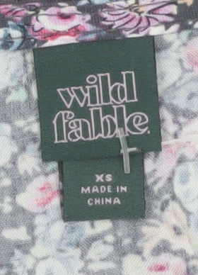 Wild Fable Women’s Multicoloured Floral Cropped Blouse XS