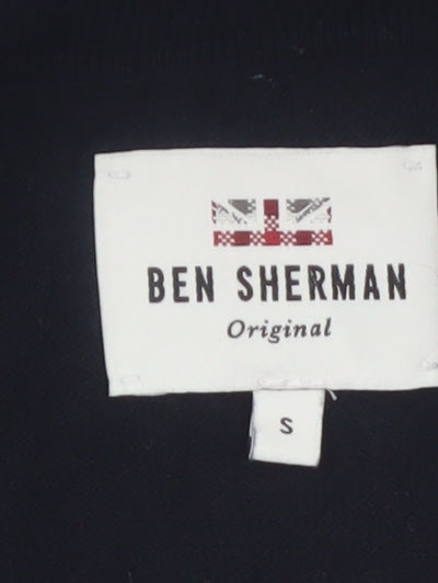 Ben Sherman Men's Black Cotton Short Sleeve Polo Shirt Size S