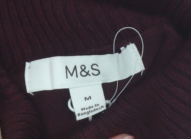 Marks and Spencer Womens Brown Roll Neck Long Sleeve Jumper M
