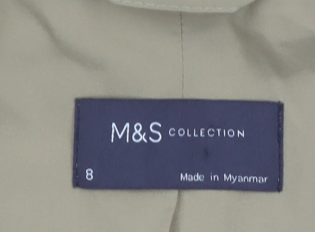 Marks & Spencer Women Beige Size 8 Tailored Two-Button Blazer