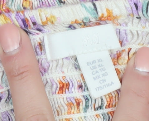 H&M Womens Multicoloured Floral Linen Camisole Top XL